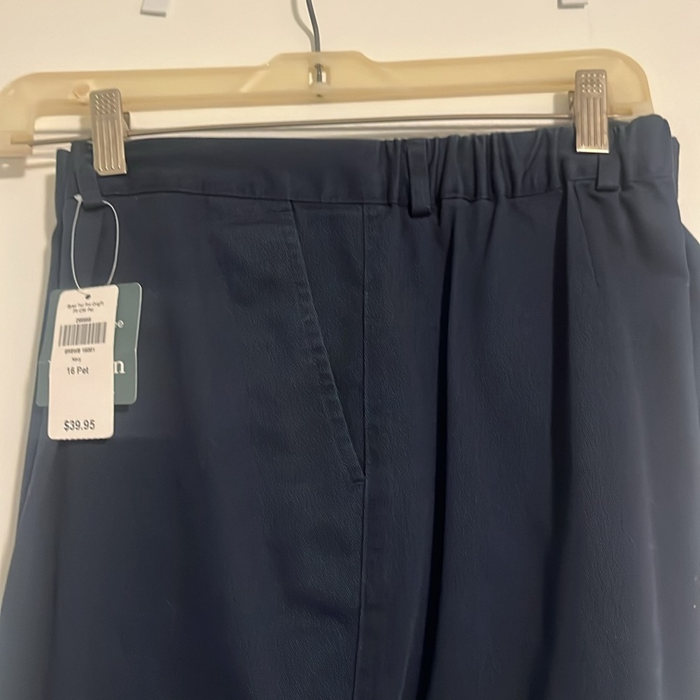 L.L. Bean pleated cotton pants, elastic waist, back only - Picture 2 of 5